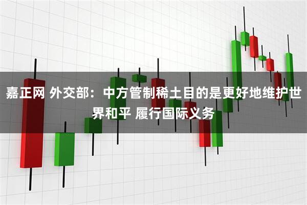 嘉正网 外交部:中方管制稀土目的是更好地维护世界和平 履行国际义务